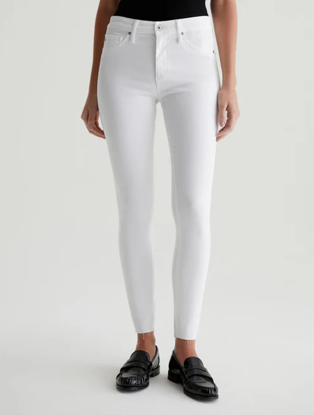 AG ADRIANO GOLDSCHMIED Farrah Skinny Ankle Jeans 24R US 00 White Hight Rise NWT